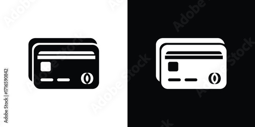 Simple credit card icon in black and white