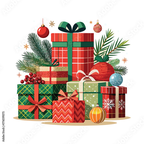 christmas tree and gifts