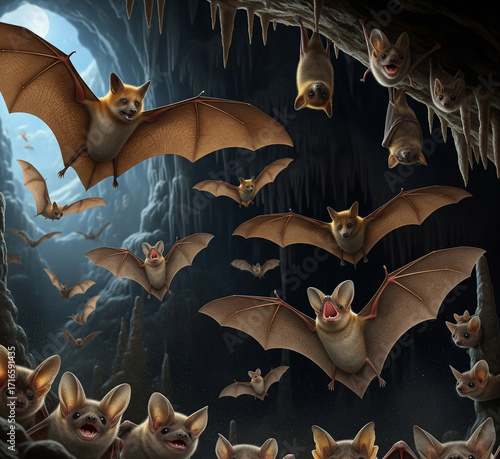 Chauves-souris dans une caverne