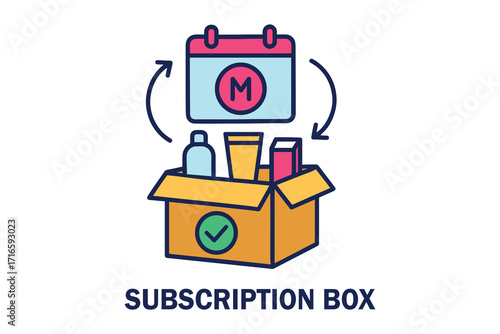 Subscription box service with recurring monthly delivery and curated products