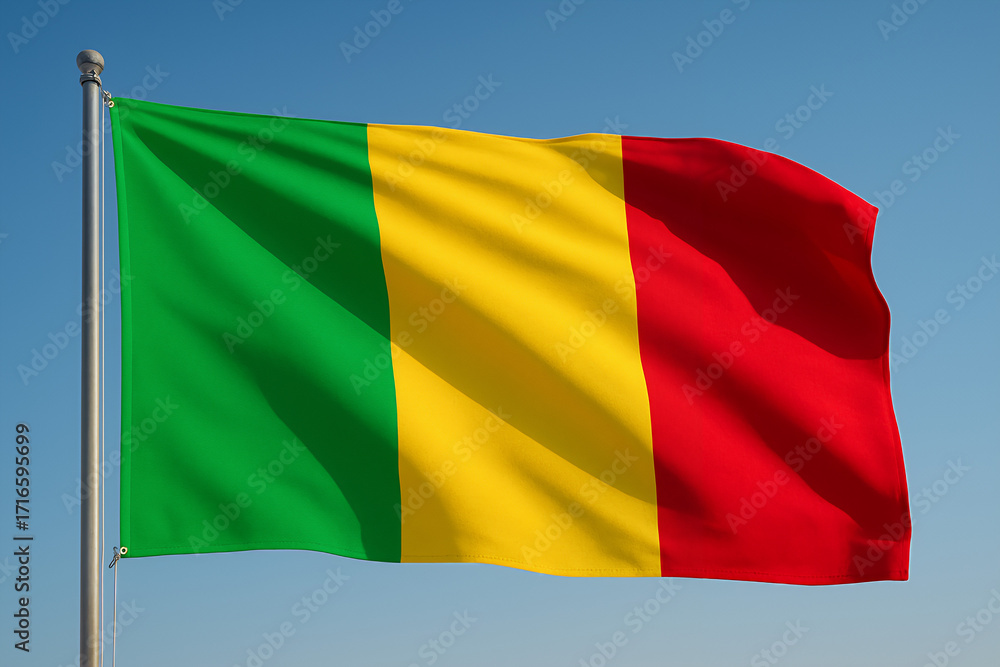 Fototapeta premium High quality Mali flag waving