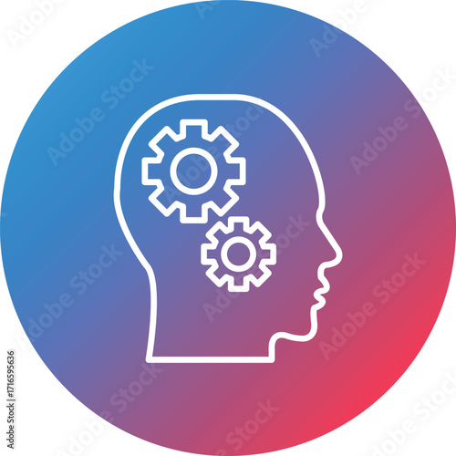 Cognitive Line Gradient Circle Background Icon