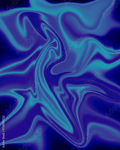 Swirling Depths A Mesmerizing Dance of Blue and Teal Hues in Abstract Fluid Art Creation