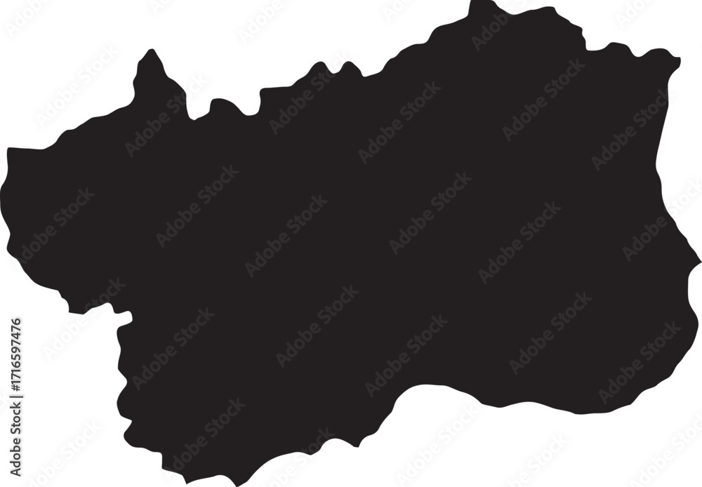 Obraz premium Map Silhouette Aosta Valley Region Italy