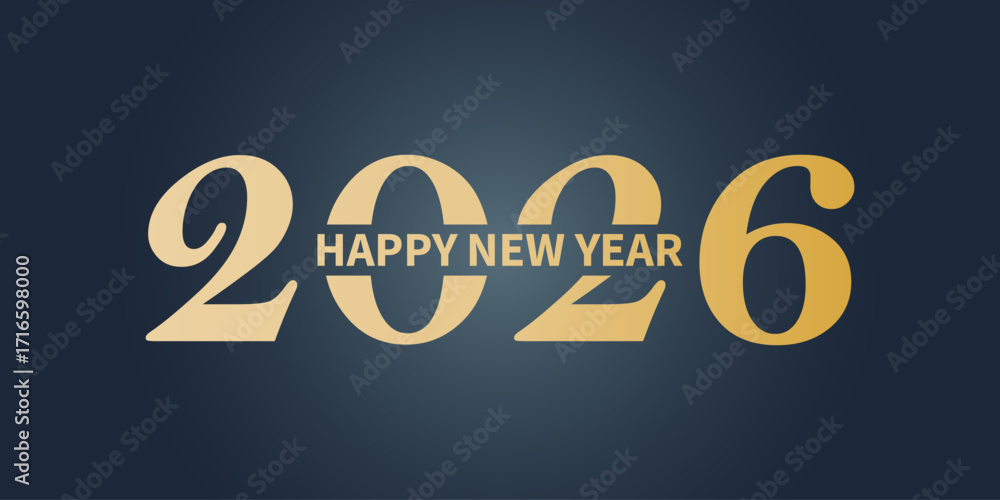 Obraz premium Happy New Year 2026 celebration background with golden numbers, fireworks, confetti, sparkling lights, festive decoration, elegant design, holiday greeting card, party banner, seasonal poster
