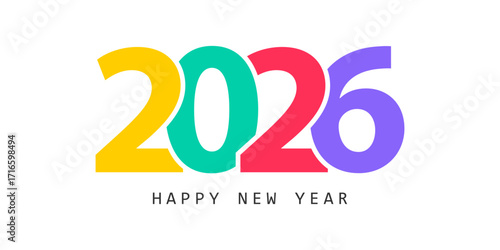 Happy new year 2026 design,2026 logo text design. new year celebration concept . Vector illustration