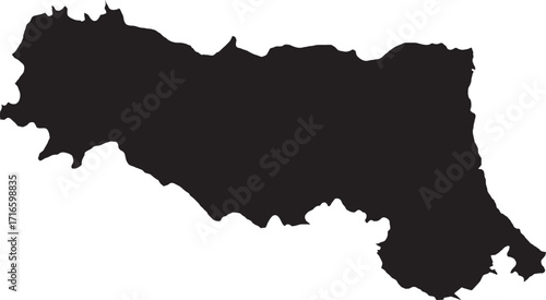Map Silhouette Emilia-Romagna Region Italy