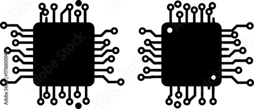 vector artificial intelligence processor circuit isolated on white background. ai processor chip icon. ai logo
