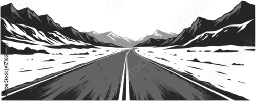 vector highway road in mountains
