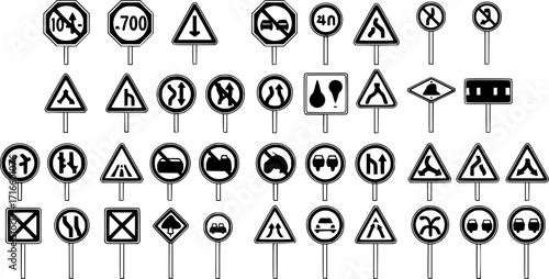 vector set of traffic signs
