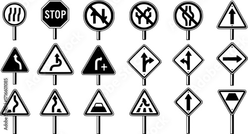 vector set of traffic signs

