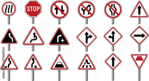 vector set of traffic signs
