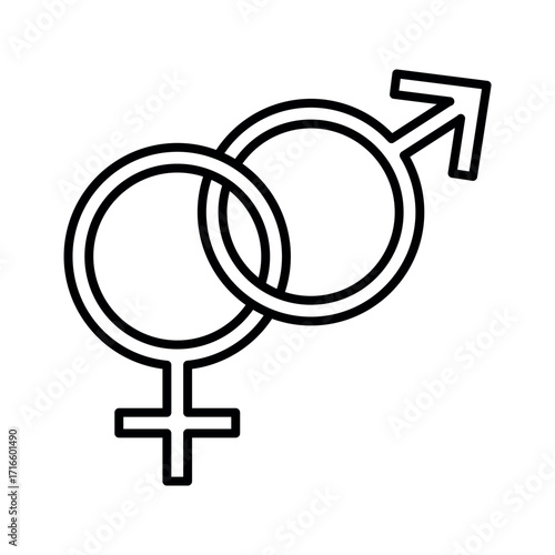 Intertwined Male Female Symbols gender relationship