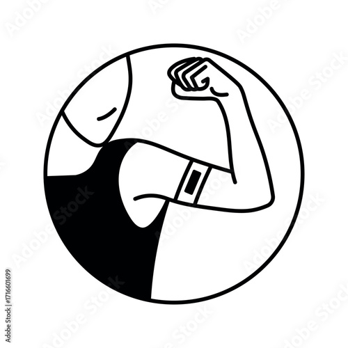 arm with medical band bicep