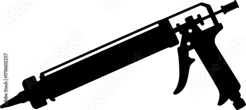 Caulking gun applicator construction tool silhouette vector illustration

