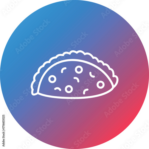Empanada Line Gradient Circle Background Icon