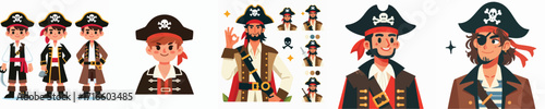 vector of young man in pirate costume