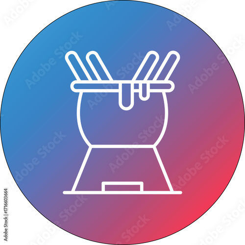 Fondue Line Gradient Circle Background Icon
