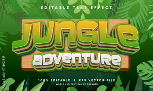 jungle adventure vector text effect with modern style