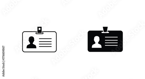 Two simple identification badges one white and one black are shown