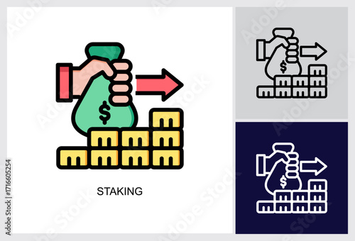 Staking icon Multi Style Vector Illustration 