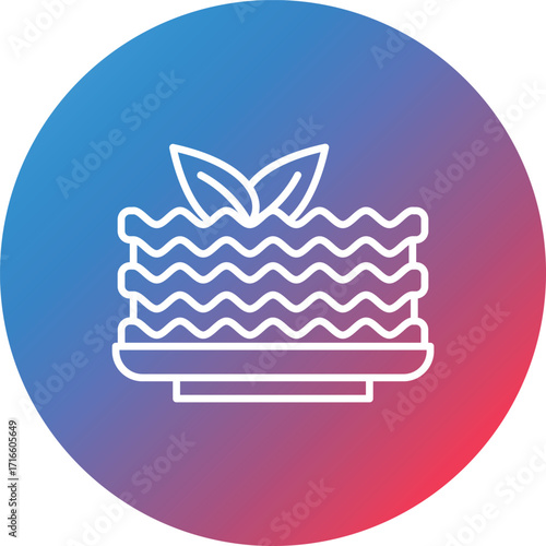 Lasagna Line Gradient Circle Background Icon