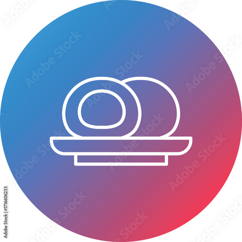 Mochi Line Gradient Circle Background Icon