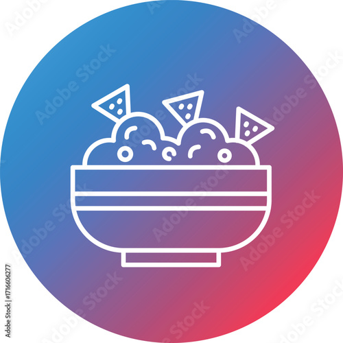 Nachos Line Gradient Circle Background Icon