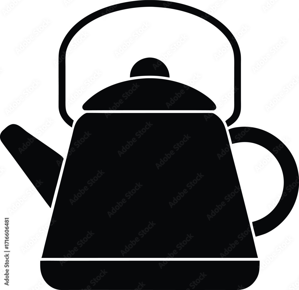 Obraz premium Camping Kettle Silhouette Vector Art Illustration