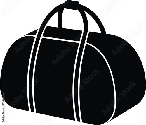 Duffel Bag Silhouette Vector Art Illustration