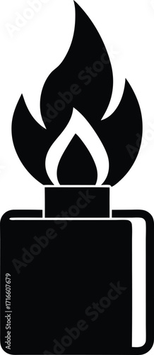 Fire Starter Kit Silhouette Vector Art Illustration