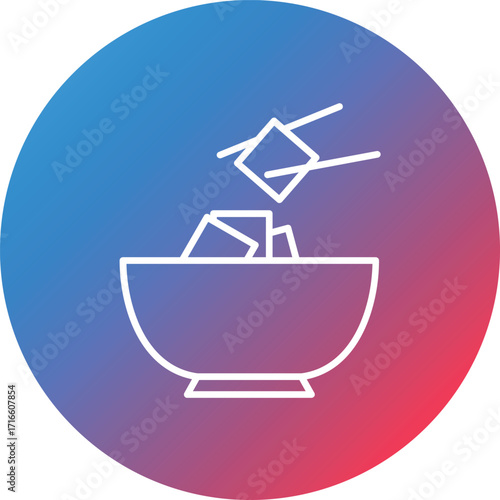 Poke Food Line Gradient Circle Background Icon