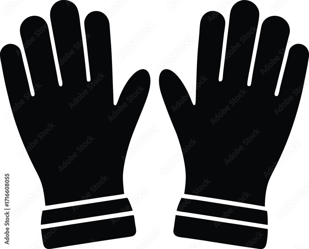 Obraz premium Gloves Silhouette Vector Art Illustration
