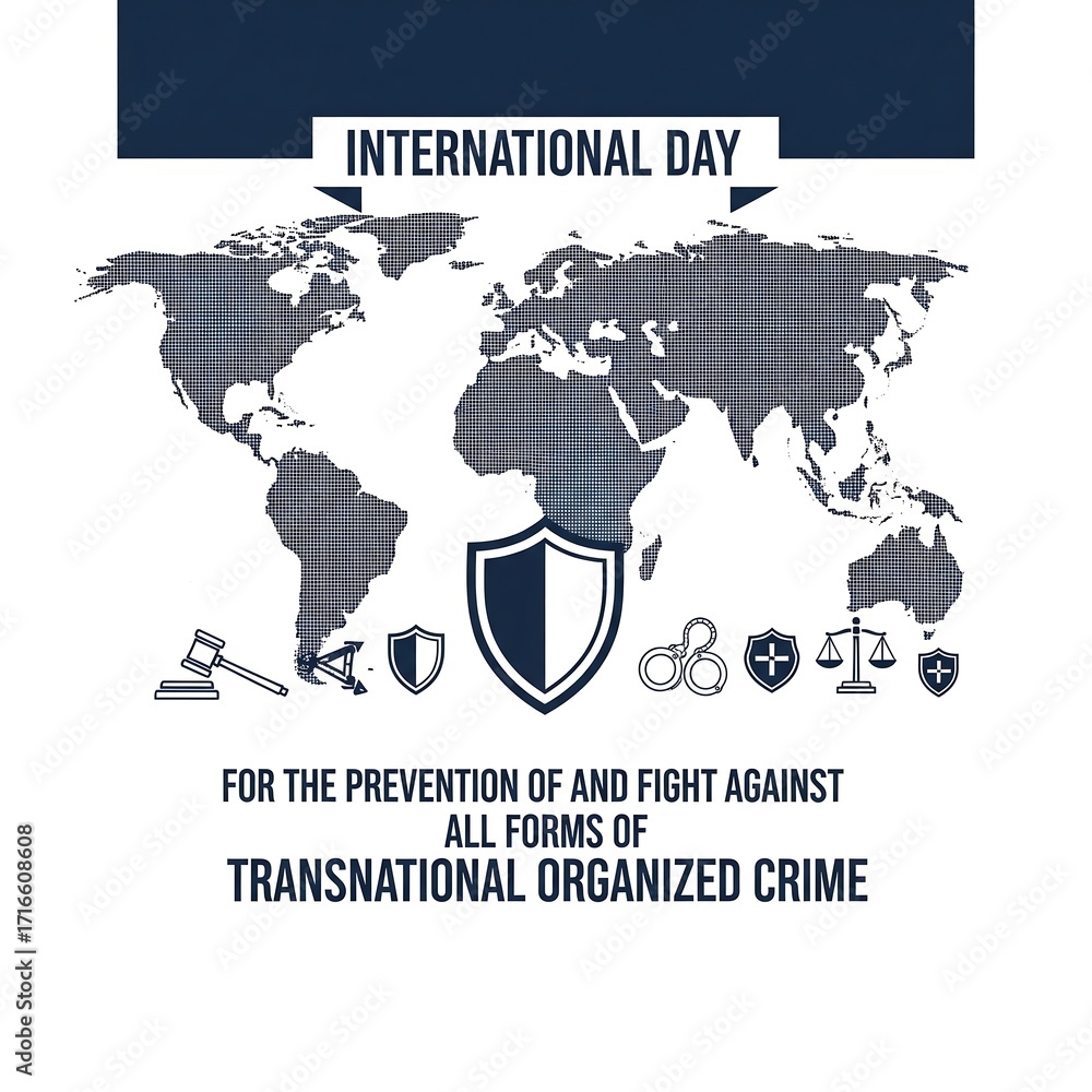 Fototapeta premium International day for the exhibition and fight against transnational organized crime