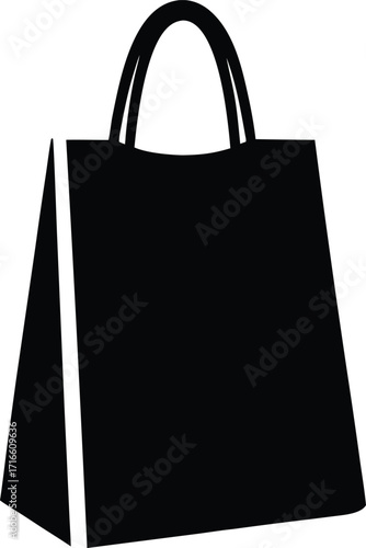 Reusable shopping bag silhouette vector art illustration