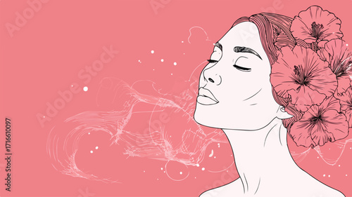 Contemplative Woman with Closed Eyes Thinking