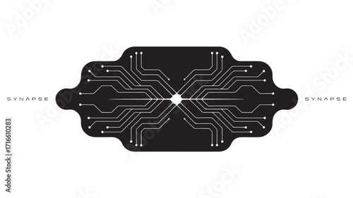 Abstract circuit board design representing technology connection and innovation featuring a symmetrical pattern with intricate details