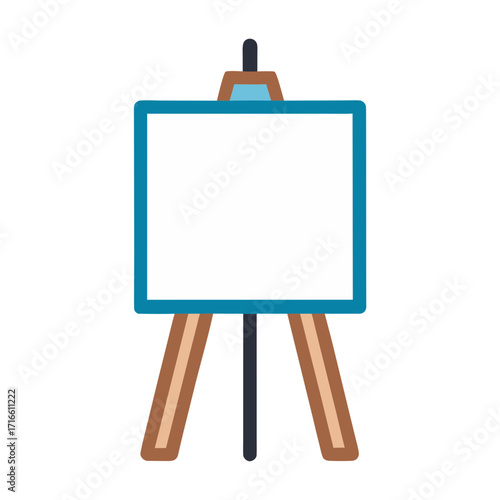 Simple icon of an empty white canvas on a wooden easel