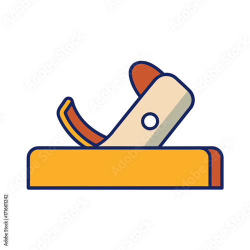 Stylized illustration of a woodworking hand plane tool