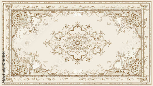 Luxurious Elegant Soft Beige Carpet on White Background Vector Illustration