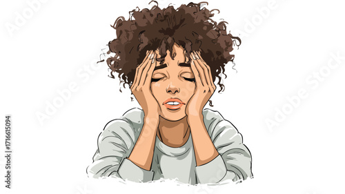 Stressed Young Woman Feeling Tired and Frustrated in Professional Work Setting