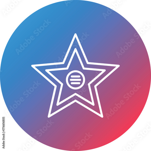 Walk of Fame Line Gradient Circle Background Icon