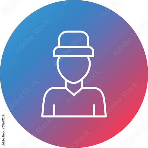 Actor Line Gradient Circle Background Icon