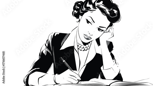 Professional Businesswoman Vector Illustration for Modern Cartoons