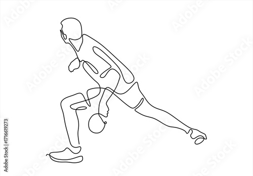 Ping Pong Player in Continuous Line. line icon-continuous line drawing. Editable stroke.