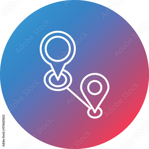 Point Destination Line Gradient Circle Background Icon