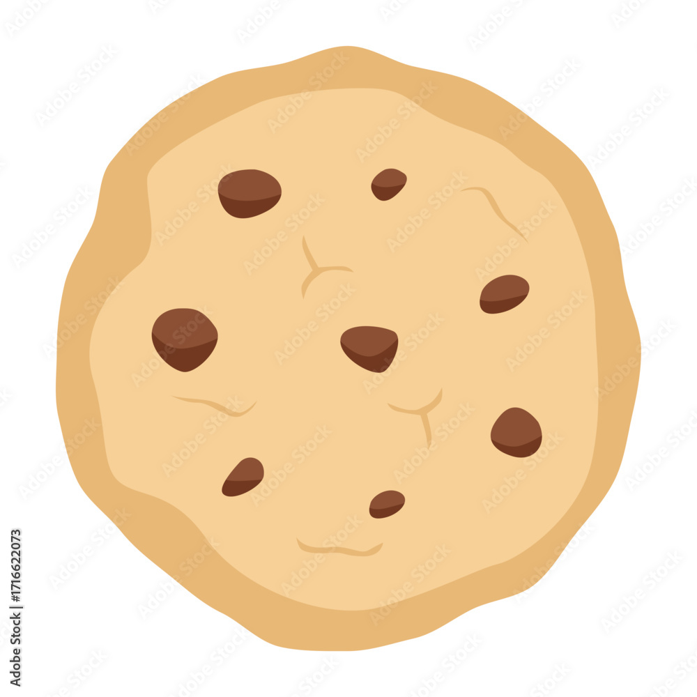 Obraz premium Chocolate Chip Cookie Illustration