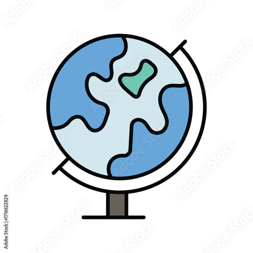 Global icon with white background vector stock illustration