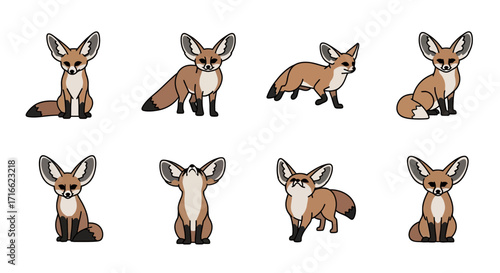 Collection of Adorable Fennec Foxes in Various Poses and Styles.