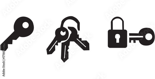 key lock key with key ring lo...